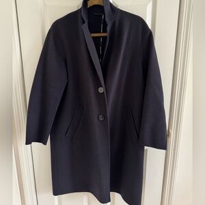 Max Mara Navy Wool Cashmere Coat